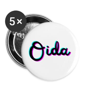 oida - Buttons groß 56 mm (5er Pack) - Weiß - Vorne