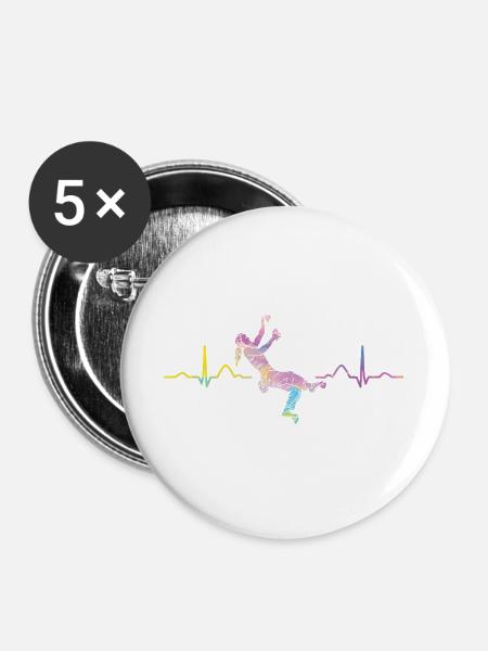 Boulderer Herzschlag Boulder Bouldern - Buttons groß 56 mm (5er Pack) - Weiß