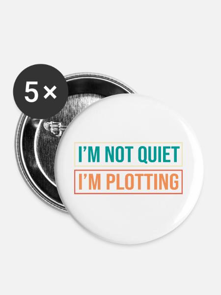 Anxiety ängstlich Angsthase Introvertiert - Buttons groß 56 mm (5er Pack) - Weiß