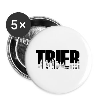 Trier - Skyline - Font - Moselle Rhineland-Palatinate - Buttons large 2.2''/56 mm (5-pack) - white - Front