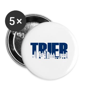 Trier - Skyline - Font - Moselle Rhineland-Palatinate - Buttons large 2.2''/56 mm (5-pack) - white - Front