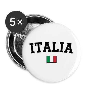 Drapeau italien Noir - Lot de 5 grands badges (56 mm) - blanc - Devant