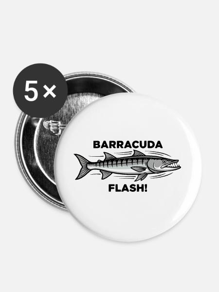 Barracuda Flash Predator Sea Barracuda - Buttons groß 56 mm (5er Pack) - Weiß