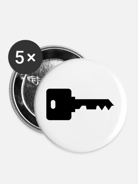 Hausschlüssel - Buttons groß 56 mm (5er Pack) - Weiß