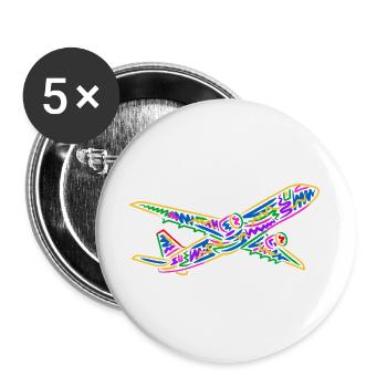 Pilote d’avion coloré Enfants Hommes Garçons Pilote - Lot de 5 grands badges (56 mm) - blanc - Devant