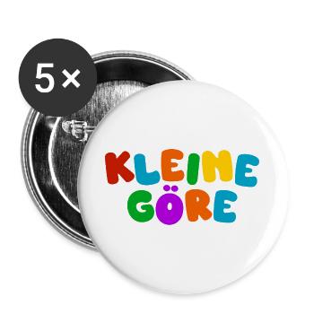 Kleine Göre - Farbexplosion - Buttons groß 56 mm (5er Pack) - Weiß - Vorne