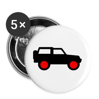 Voiture - Lot de 5 grands badges (56 mm) - blanc - Devant