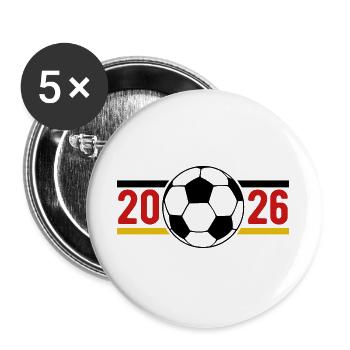 Fußball Banner 2026 - Buttons groß 56 mm (5er Pack) - Weiß - Vorne