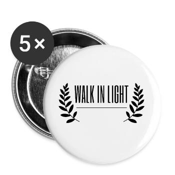 Walk In Light Retro Laurel Wreath - Buttons large 2.2''/56 mm (5-pack) - white - Front
