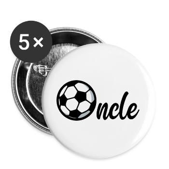 Onkel Football - Buttons groß 56 mm (5er Pack) - Weiß - Vorne