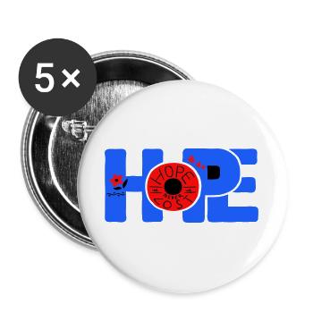 Hope Hoffnung - Buttons large 2.2''/56 mm (5-pack) - white - Front