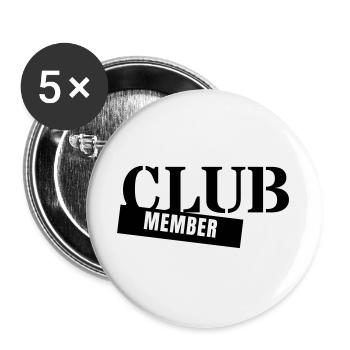 Club Member - Verein Mitglied Team Party Gruppe - Buttons groß 56 mm (5er Pack) - Weiß - Vorne
