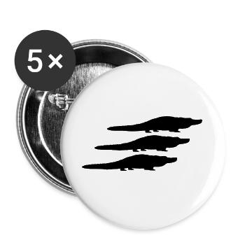 Silhouettes d’alligator - Lot de 5 grands badges (56 mm) - blanc - Devant