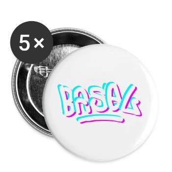 Basel Day Graffiti - Buttons large 2.2''/56 mm (5-pack) - white - Front