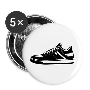 Tennisschuh - Buttons groß 56 mm (5er Pack) - Weiß - Vorne