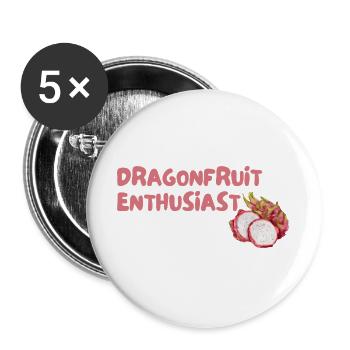 Drachenfrucht Enthusiast - Buttons groß 56 mm (5er Pack) - Weiß - Vorne