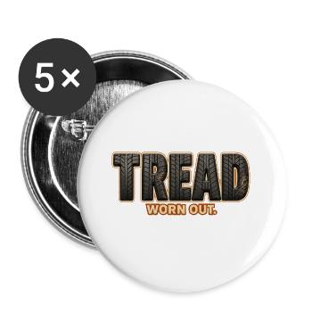 PROFIL – Abgenutzt | Ein lustiges Wortspiel auf dem Profil - Buttons groß 56 mm (5er Pack) - Weiß - Vorne