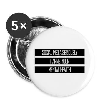 Les réseaux sociaux nuisent sérieusement à la santé mentale selon les affirmations - Lot de 5 grands badges (56 mm) - blanc - Devant
