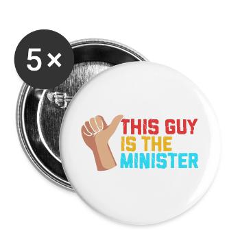 Pfarrer - Buttons groß 56 mm (5er Pack) - Weiß - Vorne