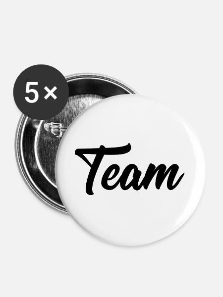 team - Buttons groß 56 mm (5er Pack) - Weiß
