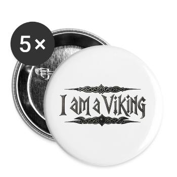 I Am A Viking – Celtic Knot Typography - Buttons large 2.2''/56 mm (5-pack) - white - Front