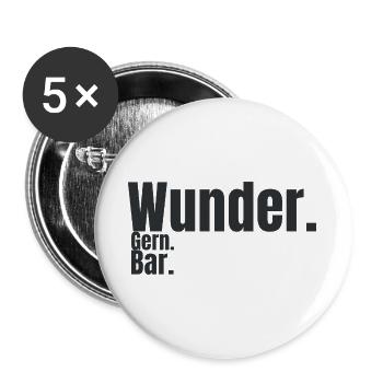 Wunder. Gern. Bar. – Humorvolles Typografie Design - Buttons groß 56 mm (5er Pack) - Weiß - Vorne