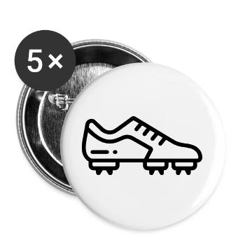 Fußballschuhe - Buttons groß 56 mm (5er Pack) - Weiß - Vorne