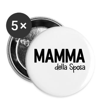 Mamma della Sposa, Italia - Buttons groß 56 mm (5er Pack) - Weiß - Vorne