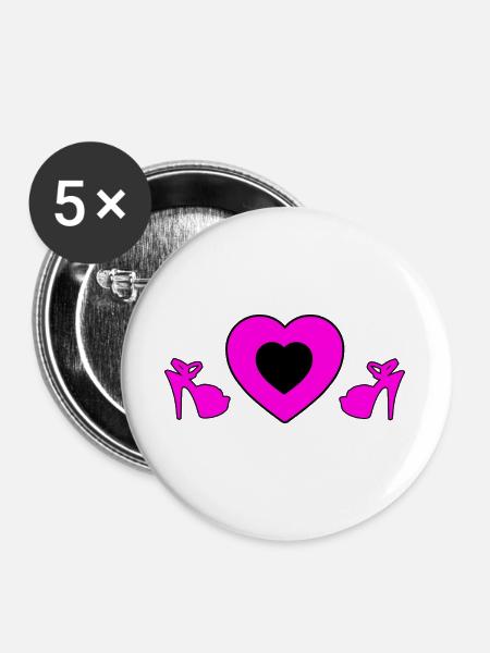 High Heels - Buttons groß 56 mm (5er Pack) - Weiß