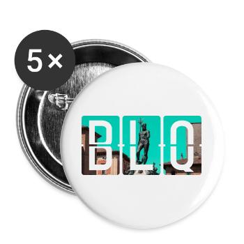 Flughafen BLQ Bologna - Buttons groß 56 mm (5er Pack) - Weiß - Vorne