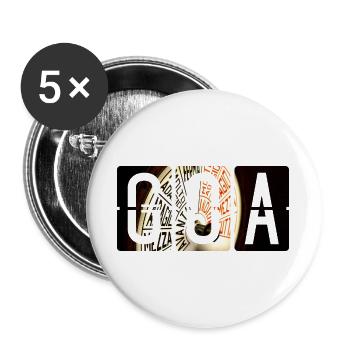 Flughafen Genua GOA - Buttons groß 56 mm (5er Pack) - Weiß - Vorne