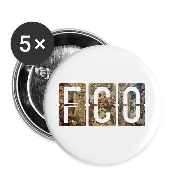 Flughafen-FCO Rom Fiumicino - Buttons groß 56 mm (5er Pack) - Weiß - Vorne