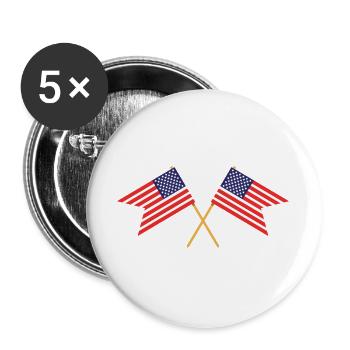 Flagge der Vereinigten Staaten - Buttons groß 56 mm (5er Pack) - Weiß - Vorne