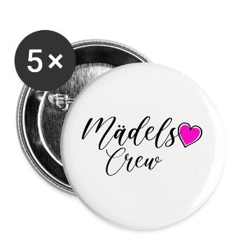 Mädels Crew - Buttons groß 56 mm (5er Pack) - Weiß - Vorne