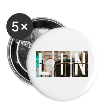 Flughafen Milan Linate LIN - Buttons groß 56 mm (5er Pack) - Weiß - Vorne