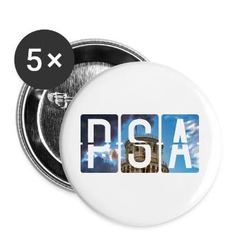 Flughafen Pisa PSA - Buttons groß 56 mm (5er Pack) - Weiß - Vorne
