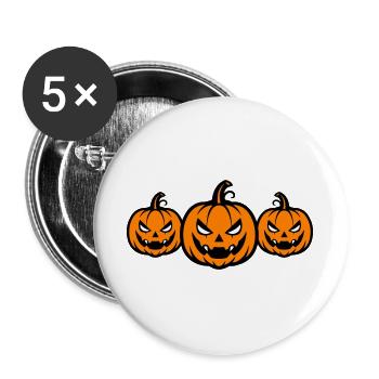 Kürbis Halloween - Buttons groß 56 mm (5er Pack) - Weiß - Vorne
