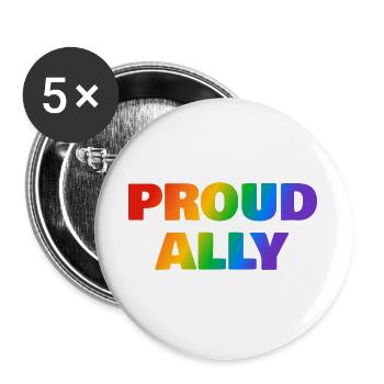 LGBTQ-Verbündeter - Buttons groß 56 mm (5er Pack) - Weiß - Vorne