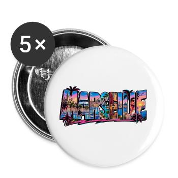 Marseille - Buttons groß 56 mm (5er Pack) - Weiß - Vorne