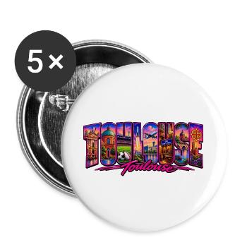 Toulouse - Buttons groß 56 mm (5er Pack) - Weiß - Vorne