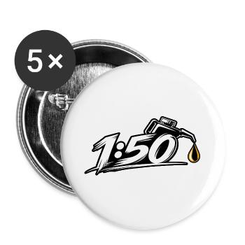 1:50 ein Verhälnis aus Leidenschaft - Buttons groß 56 mm (5er Pack) - Weiß - Vorne