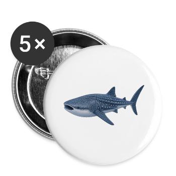 Walhai  - Buttons groß 56 mm (5er Pack) - Weiß - Vorne
