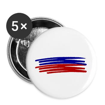 Russland Flagge Fahne Strichzeichnung gemalt - Buttons groß 56 mm (5er Pack) - Weiß - Vorne