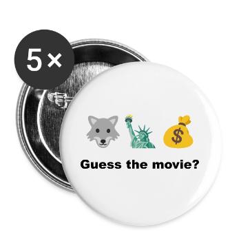 Wolf Freedom and Profit – rate mal, was ist der Film? - Buttons groß 56 mm (5er Pack) - Weiß - Vorne