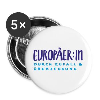 Europäer:in  - Buttons groß 56 mm (5er Pack) - Weiß - Vorne