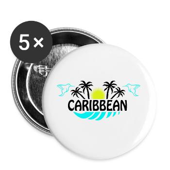 Sonnenhummingbird Neon Silhouette - Buttons groß 56 mm (5er Pack) - Weiß - Vorne
