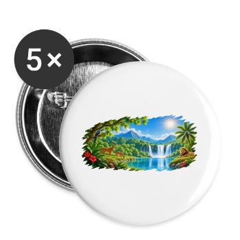 Paradies / Paradise / Paraiso - Buttons groß 56 mm (5er Pack) - Weiß - Vorne