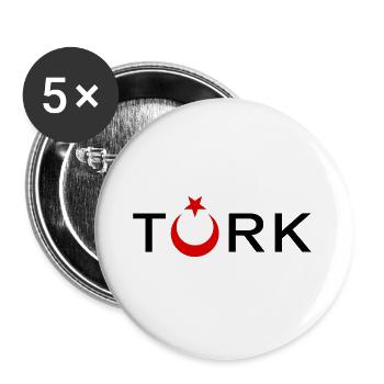 TÜRK - Buttons groß 56 mm (5er Pack) - Weiß - Vorne
