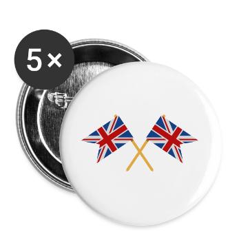 Flagge Großbritanniens - Buttons groß 56 mm (5er Pack) - Weiß - Vorne