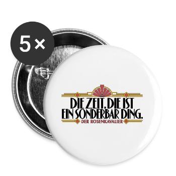 Rosenkavalier - Zeit - Buttons groß 56 mm (5er Pack) - Weiß - Vorne